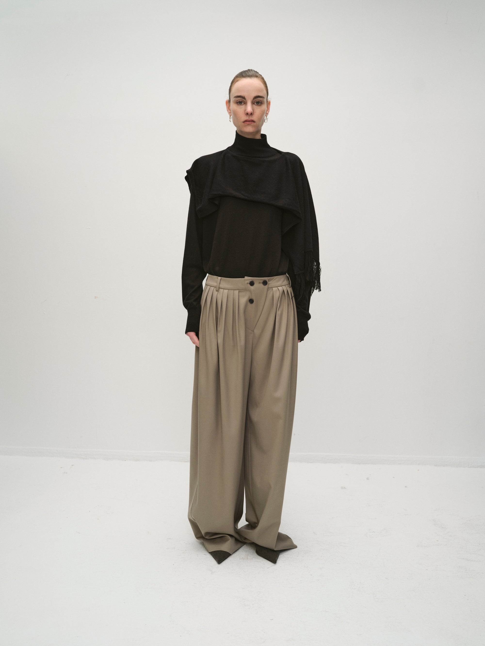 Larissa pleated wool trousers