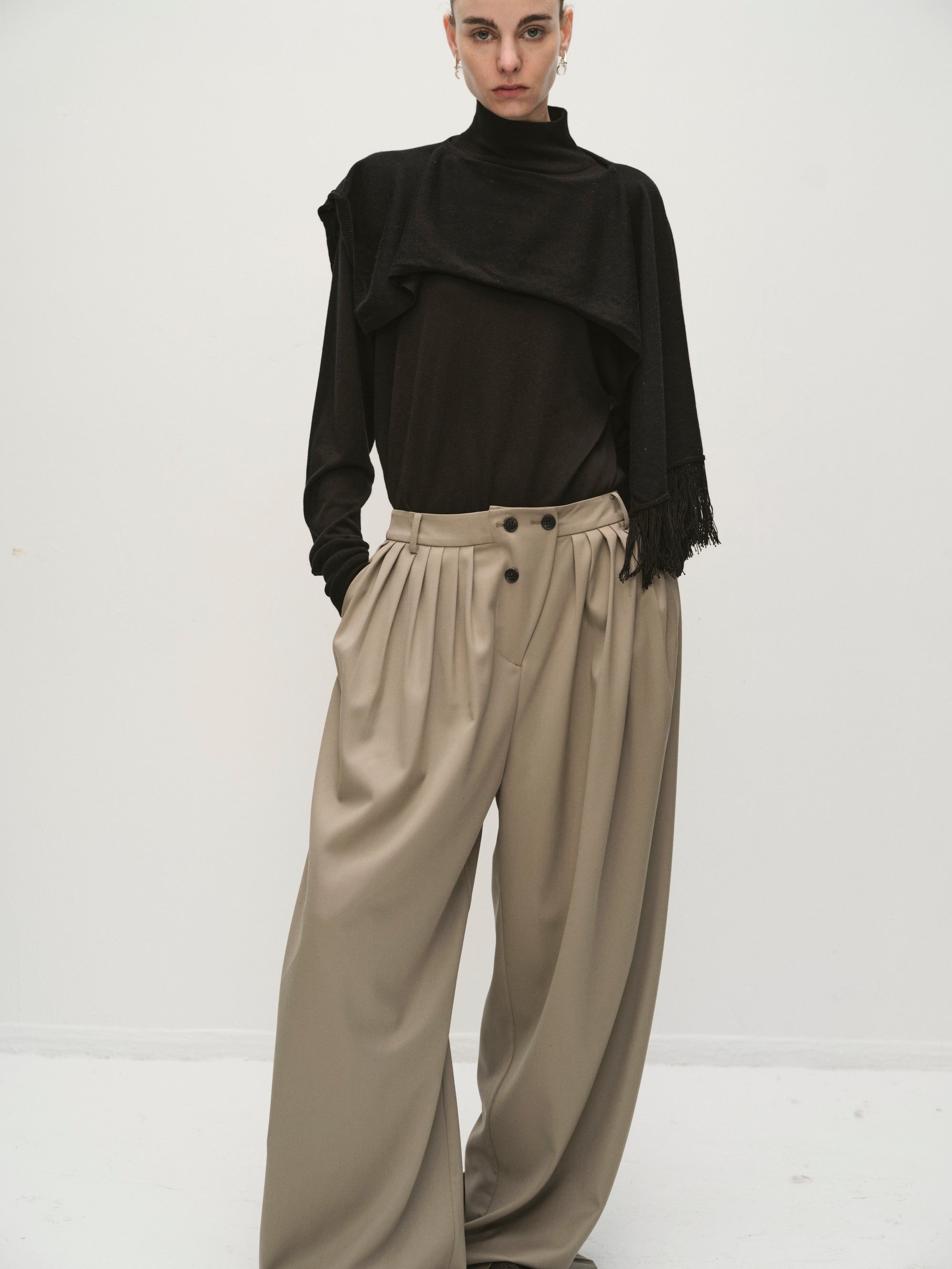 Larissa pleated wool trousers