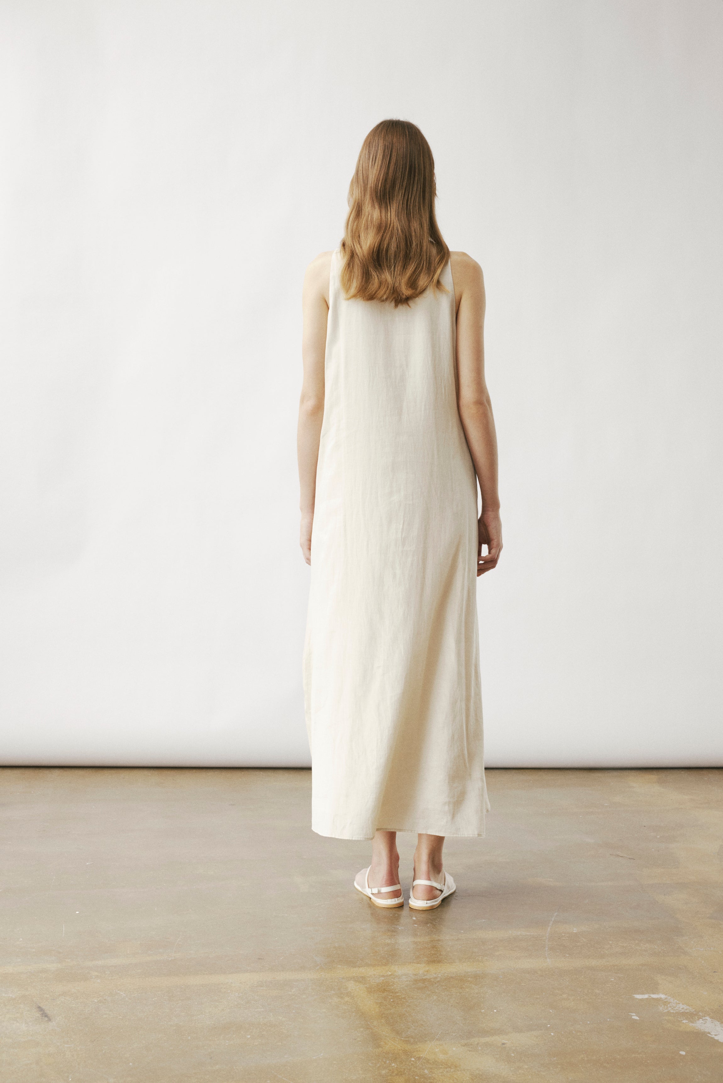 Kalida satin linen dress