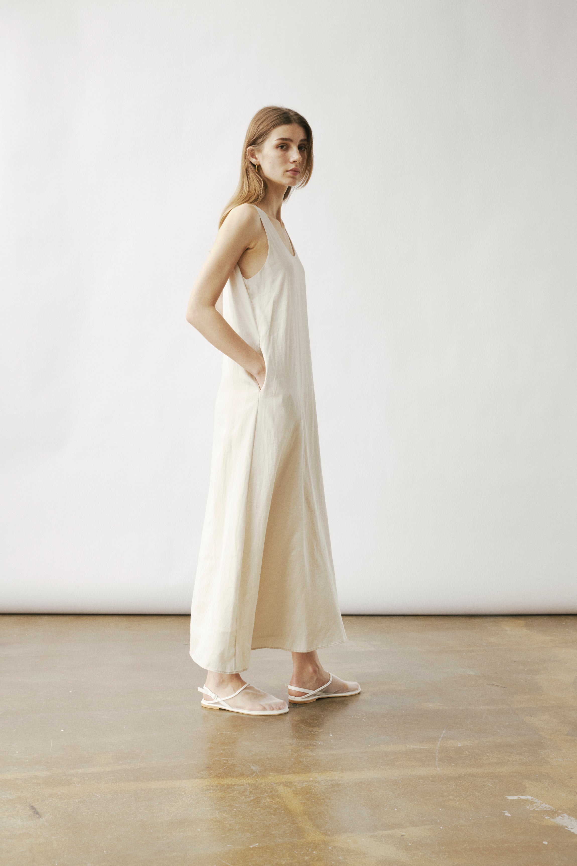 Kalida satin linen dress
