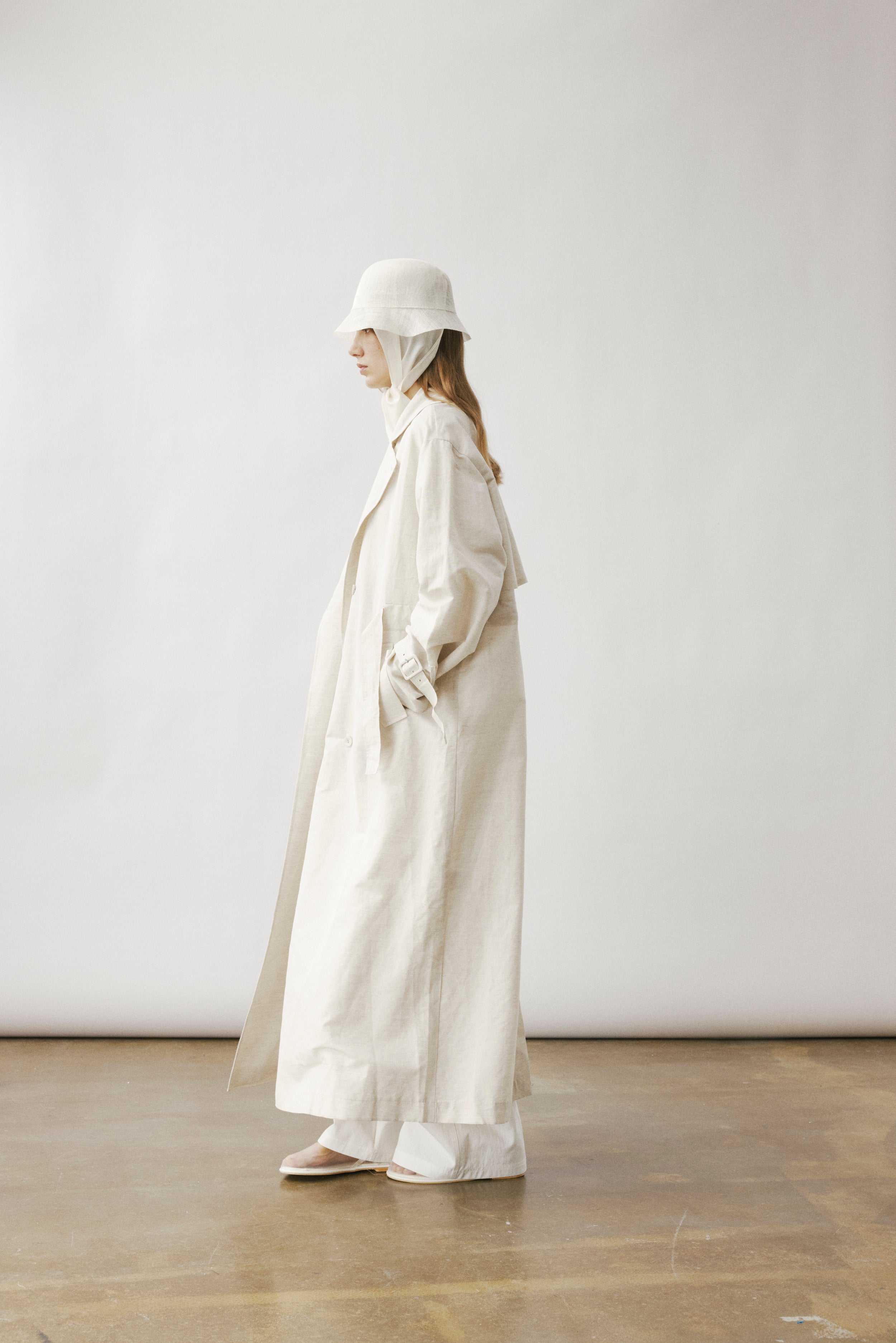 Nili linen silk trenchcoat