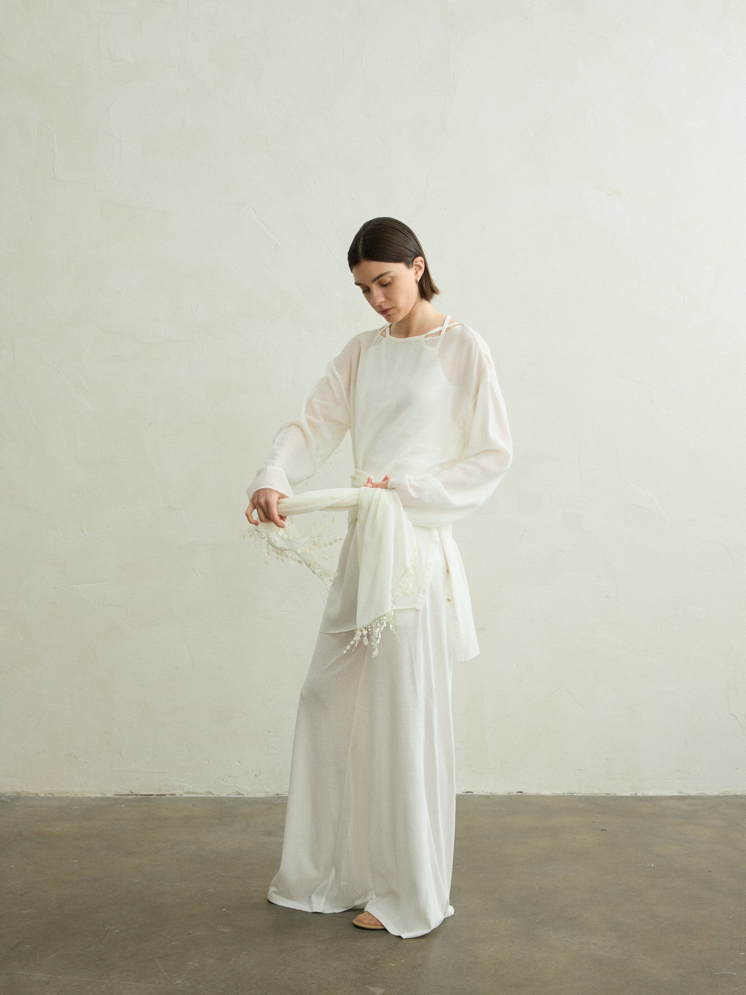 Berta wool sheer top