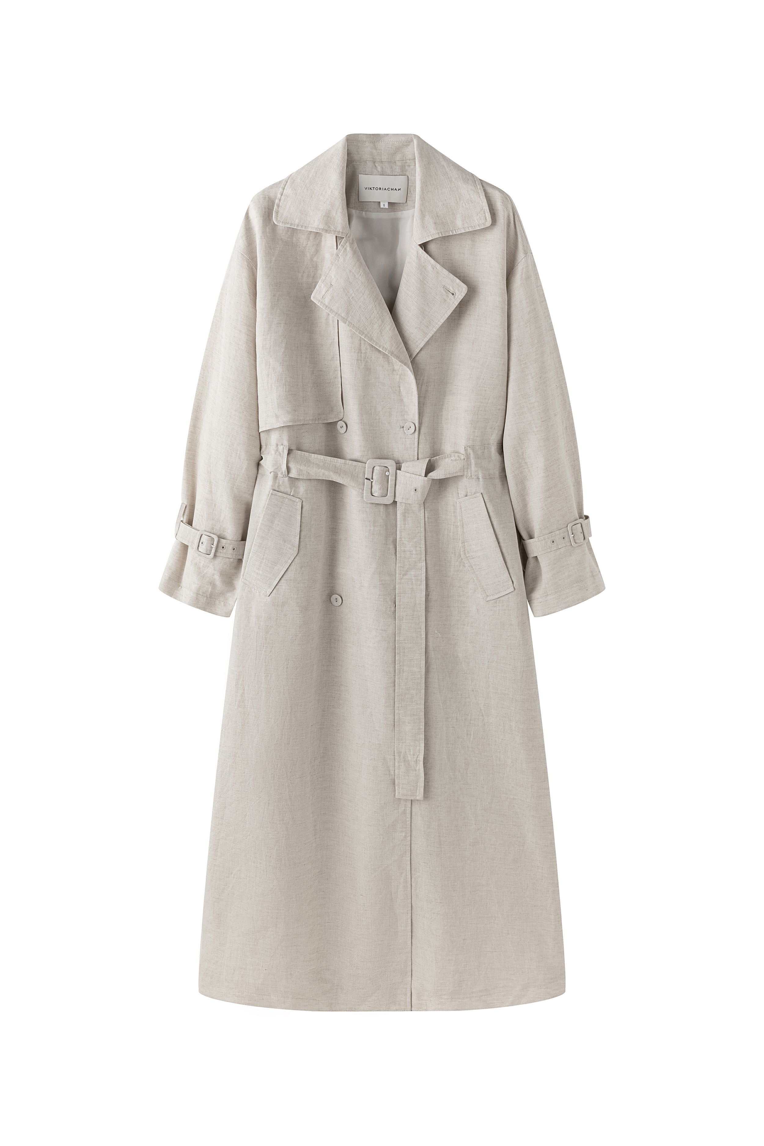 Nili linen silk trenchcoat