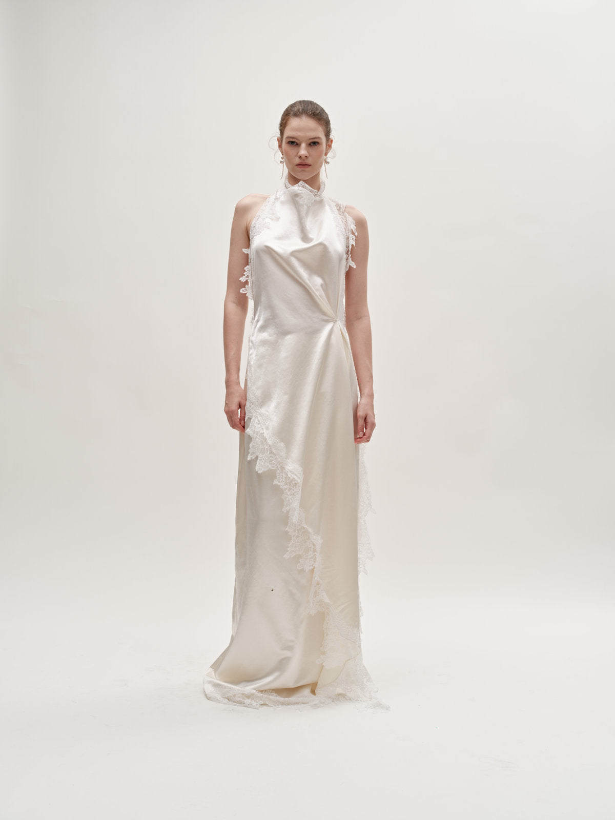 Stacy lace silk wool gown