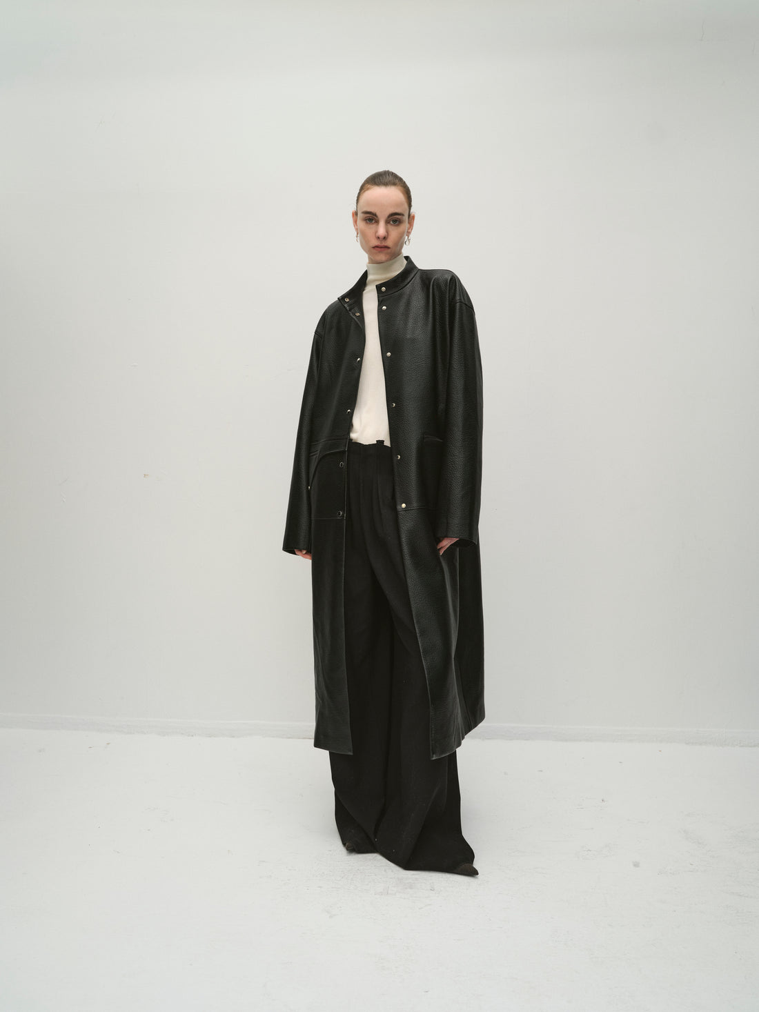 Cosmo long leather jacket