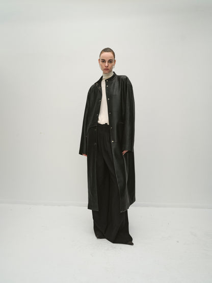 Cosmo long leather jacket