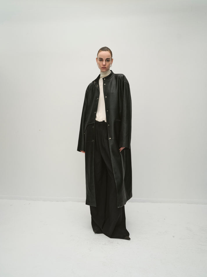Cosmo long leather jacket