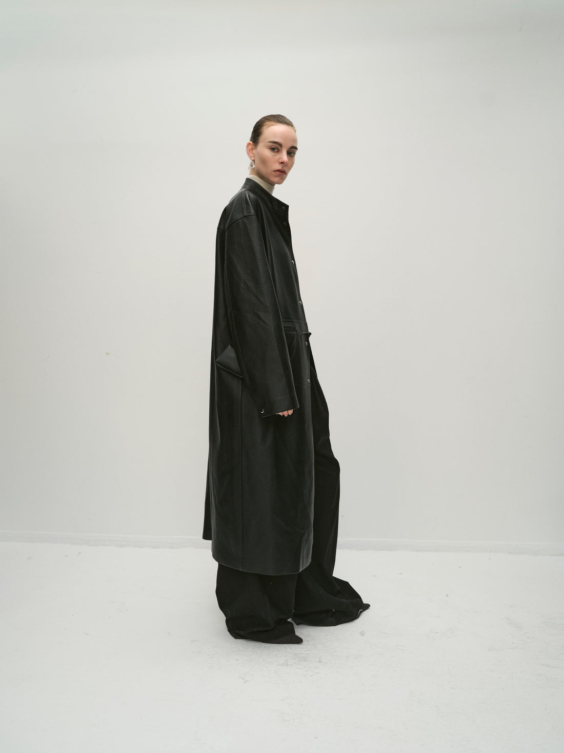 Cosmo long leather jacket
