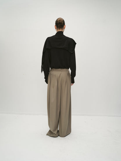 Larissa pleated wool trousers
