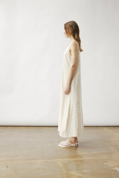 Kalida satin linen dress