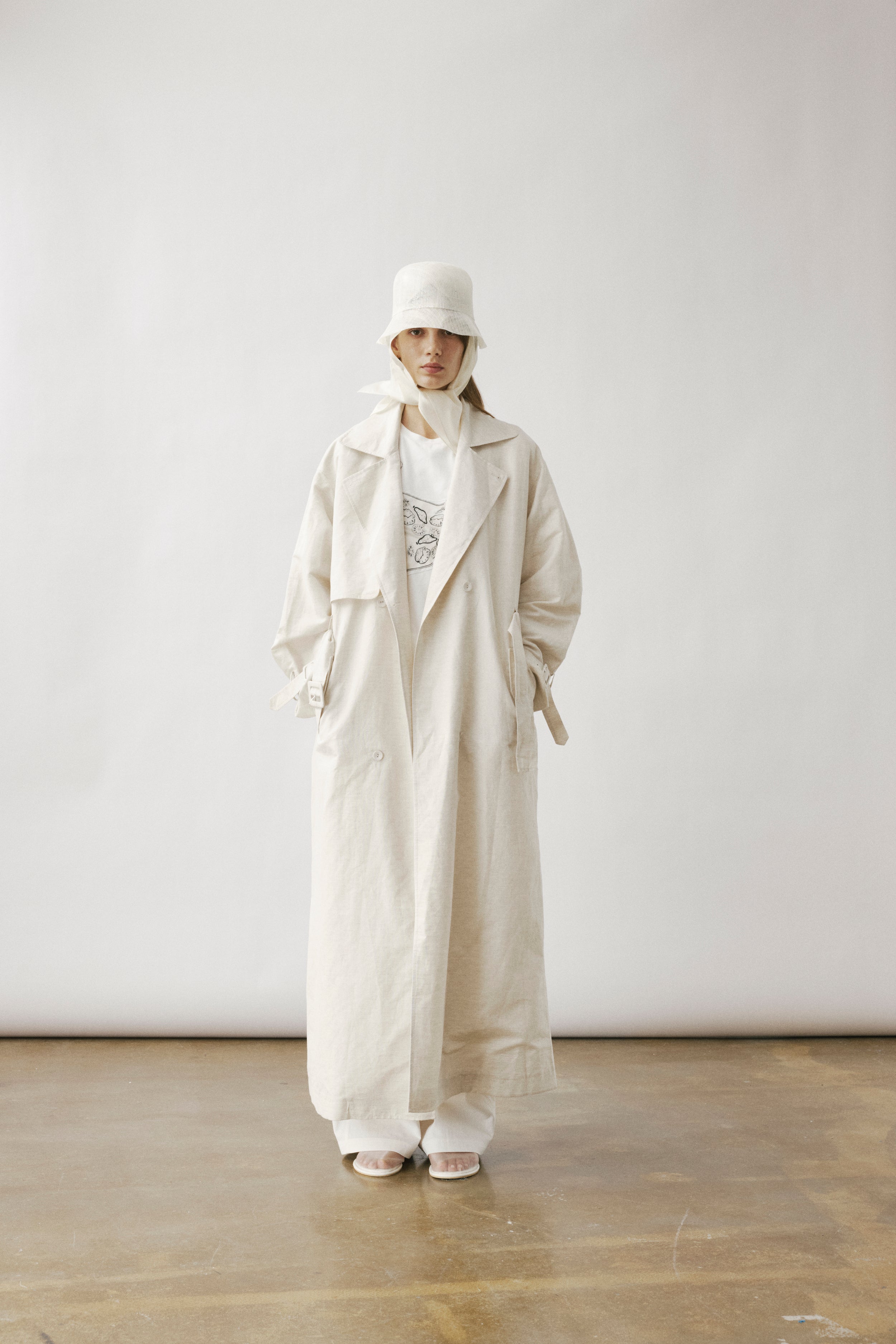 Nili linen silk trenchcoat