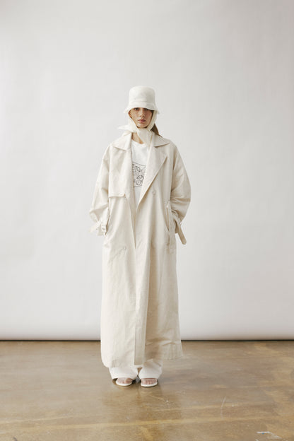 Nili linen silk trenchcoat