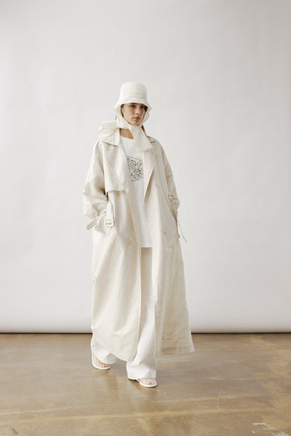 Nili linen silk trenchcoat