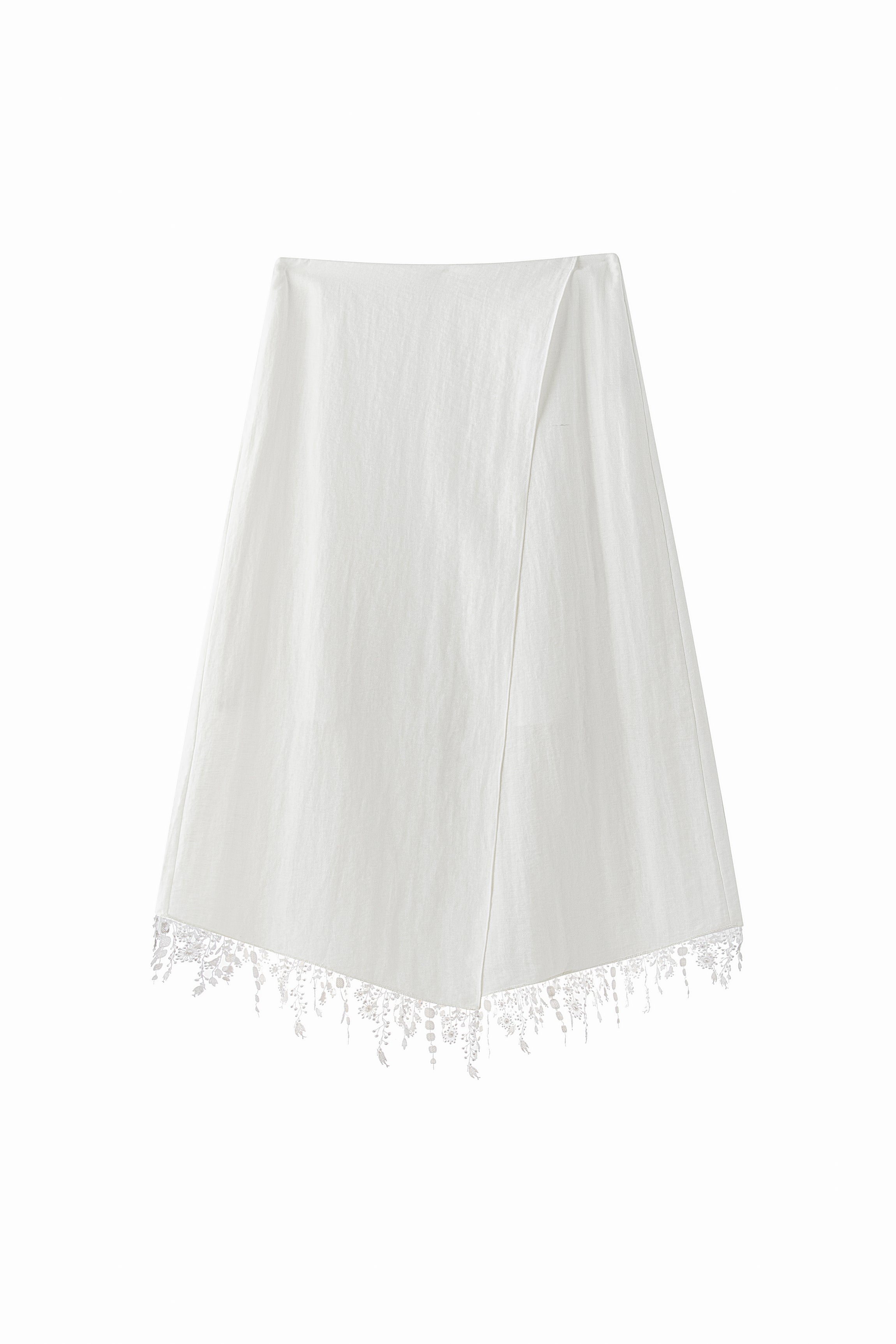 Cerise fringe skirt