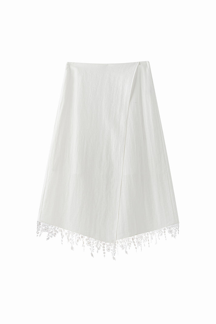 Cerise fringe skirt