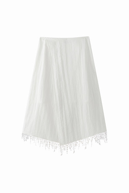 Cerise fringe skirt