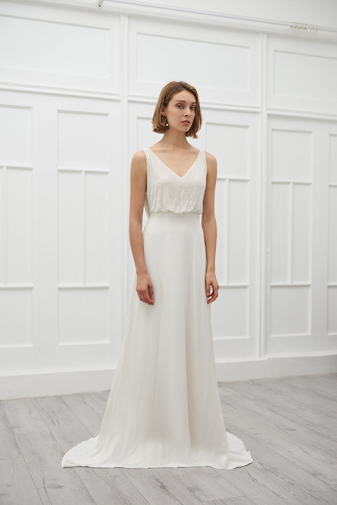 Vivian embedded singled wedding gown