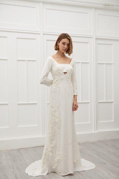 Peggy lace silk gown