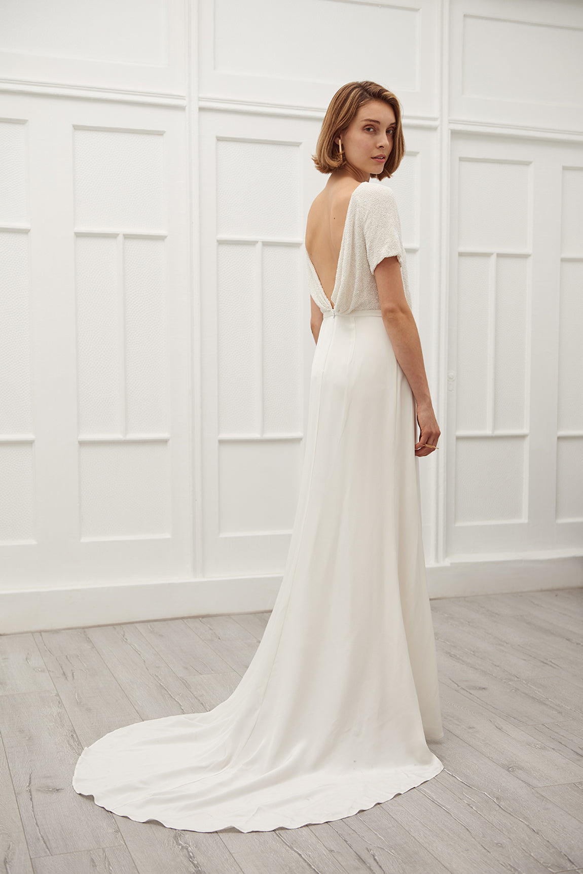 Pheobe gown with embedded pearls