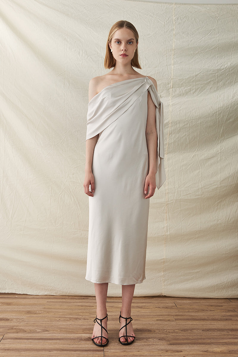 Mira silk draped dress