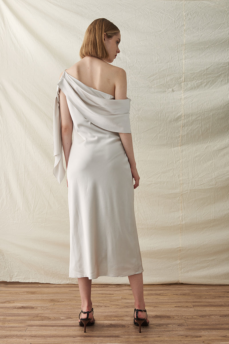 Mira silk draped dress