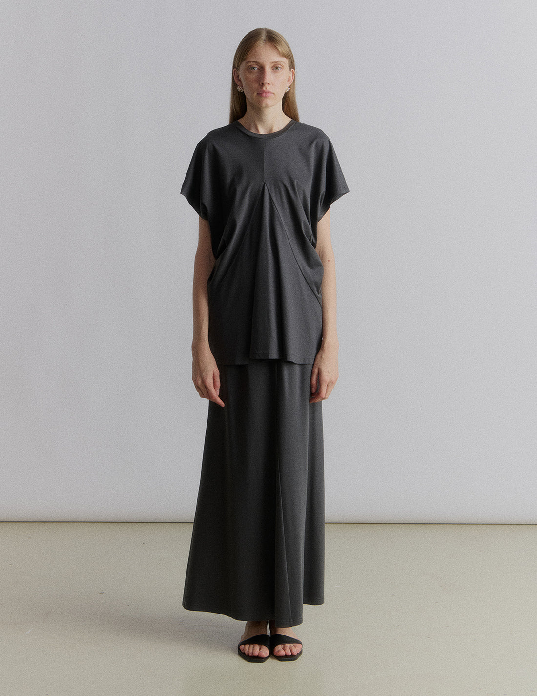 Lou draped jersey skirt