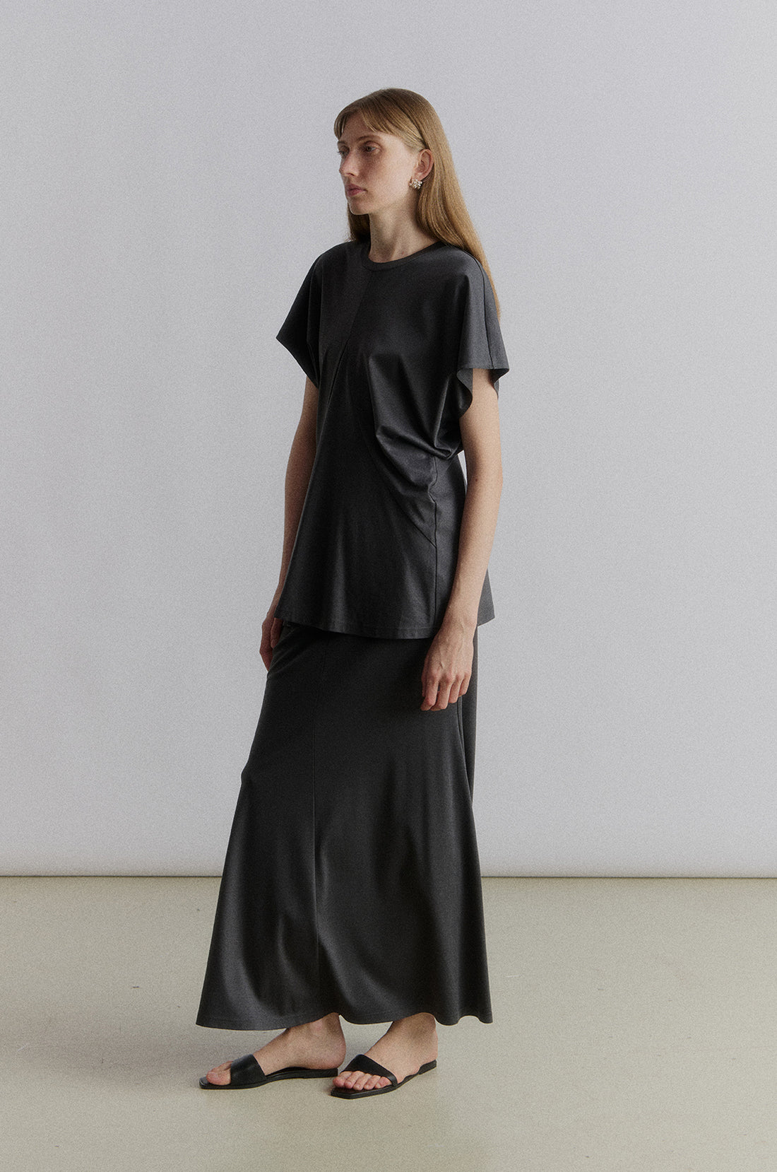Lou draped jersey skirt