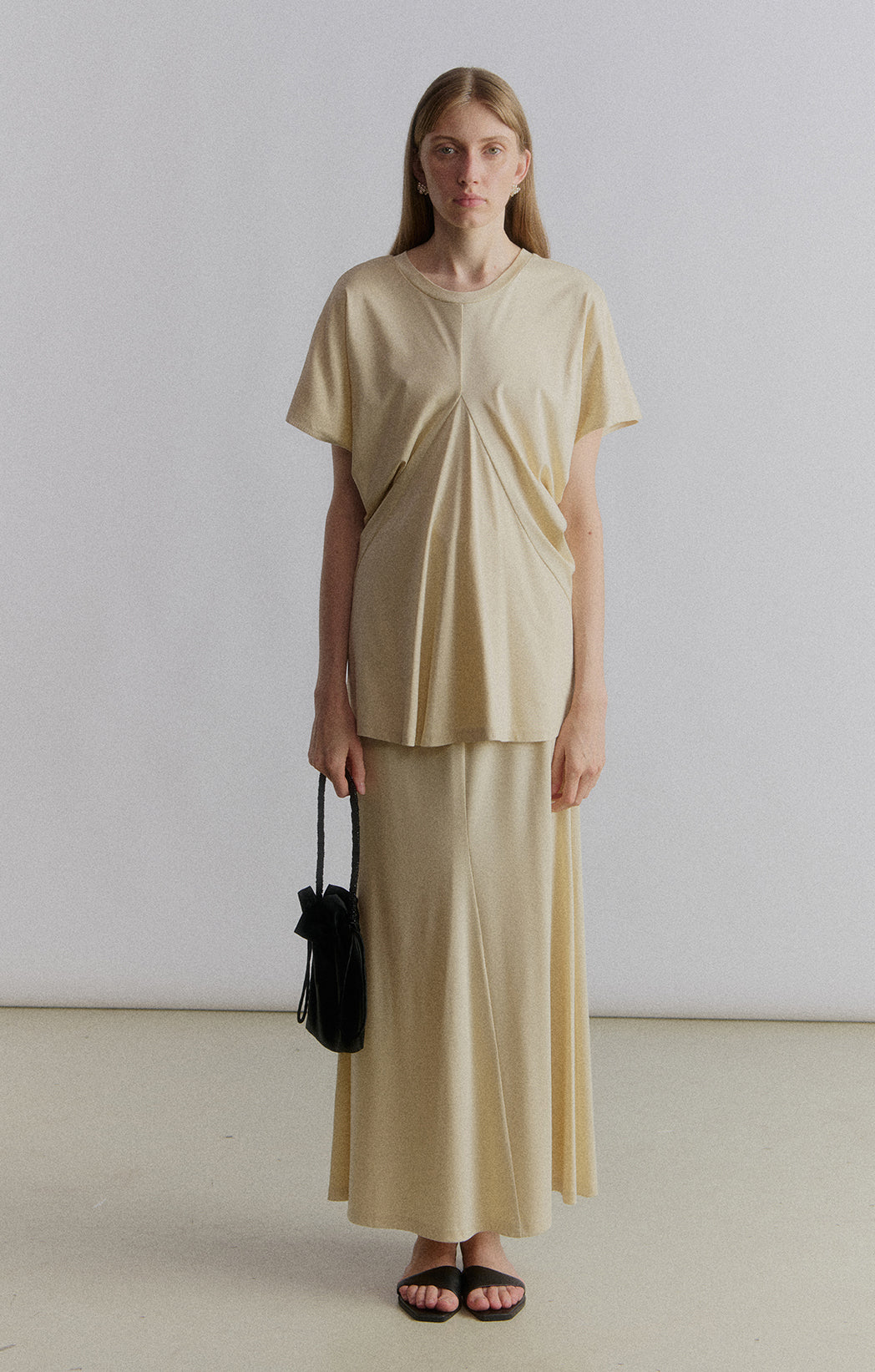 Lou draped jersey skirt