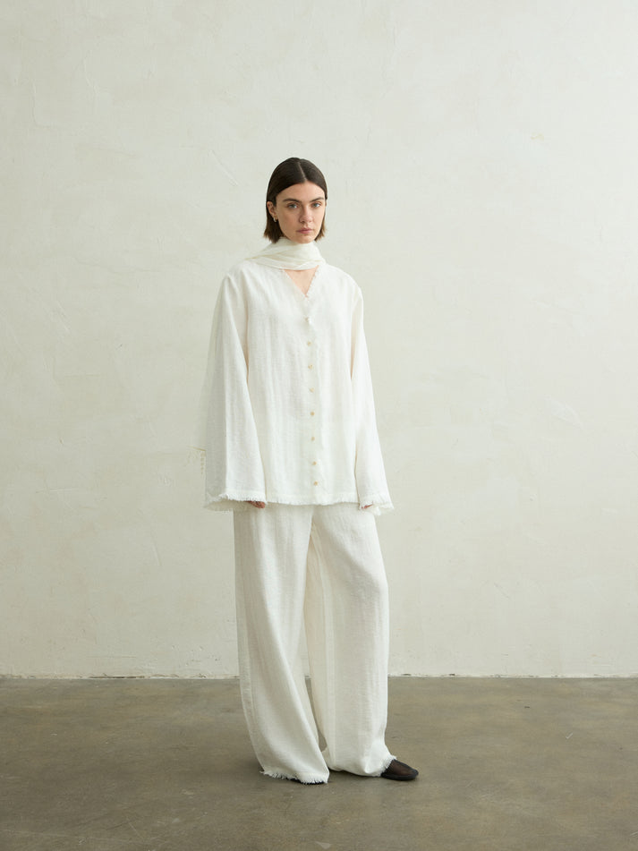 Cerise fringe trousers