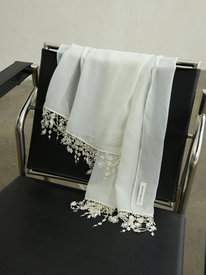 Cerise lace scarf