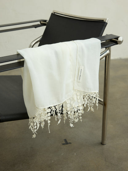 Cerise lace scarf
