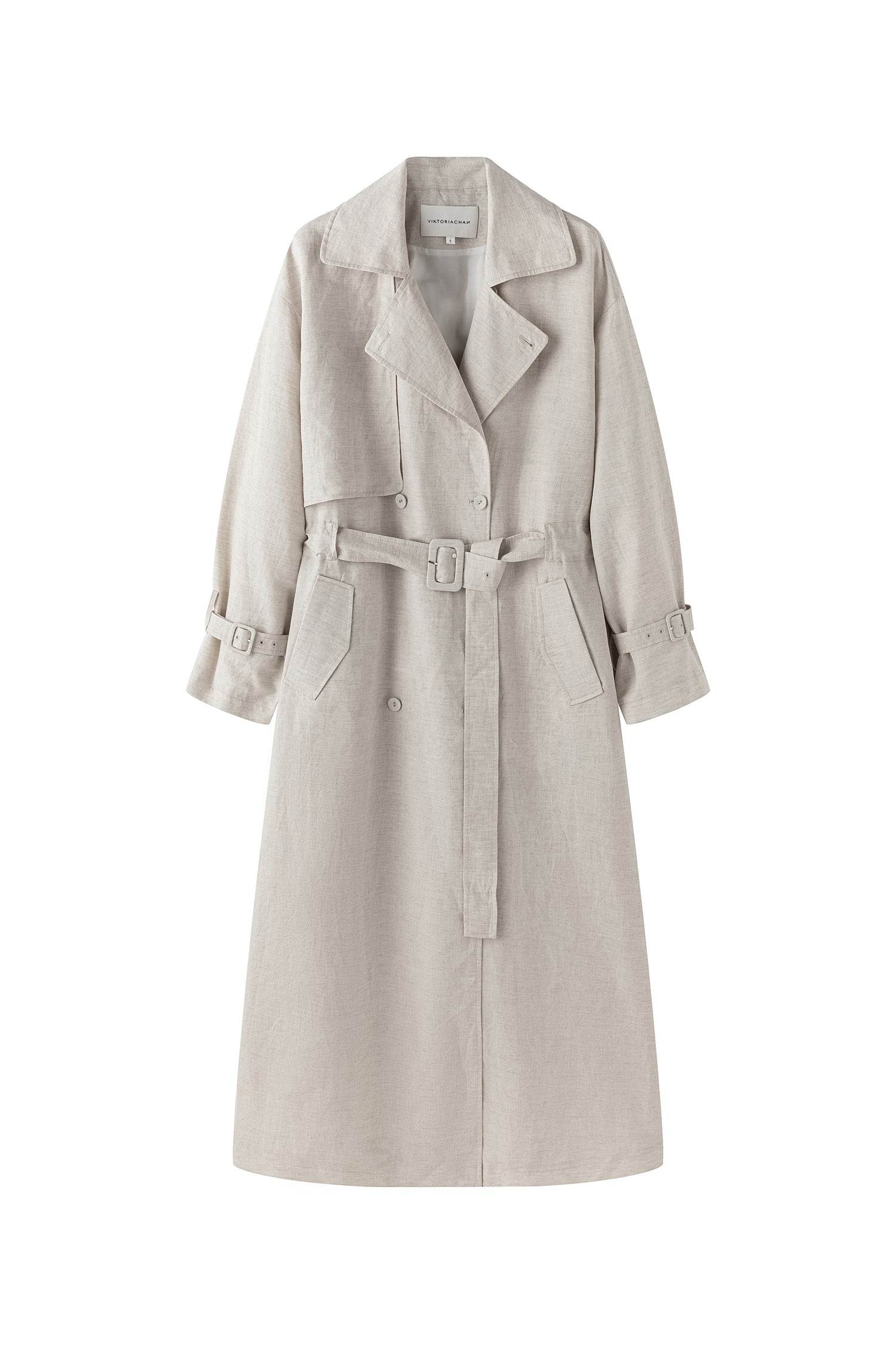 Nili linen silk trenchcoat