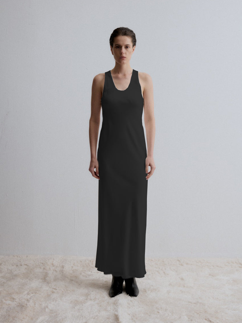 Cedar silk dress black