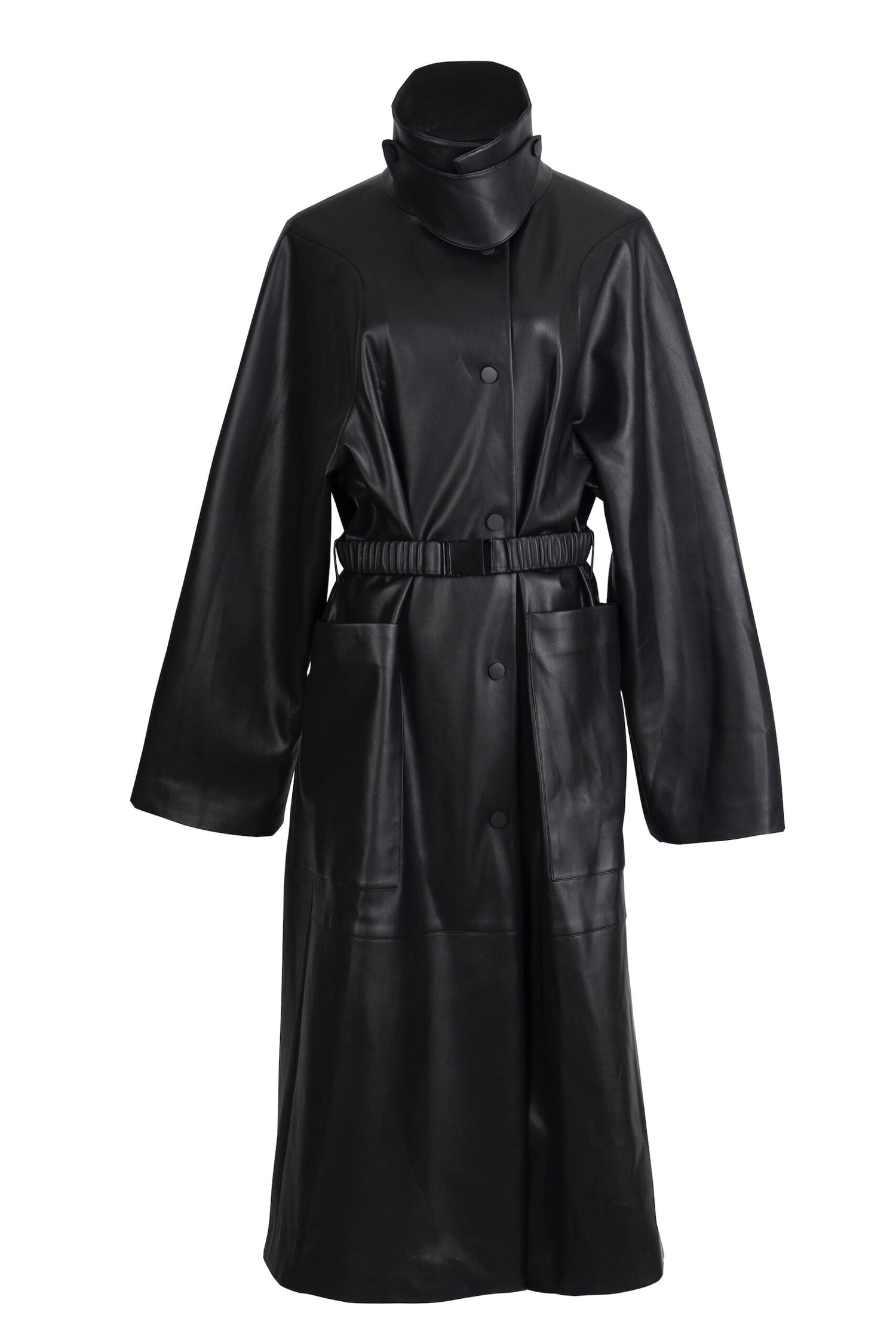 Arya long leather coat