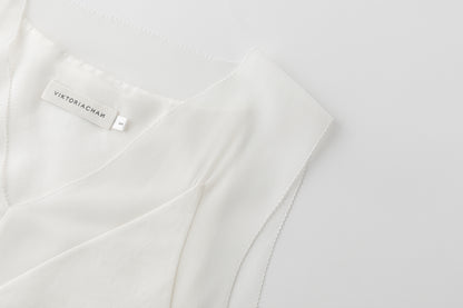 Irene patched silk tank