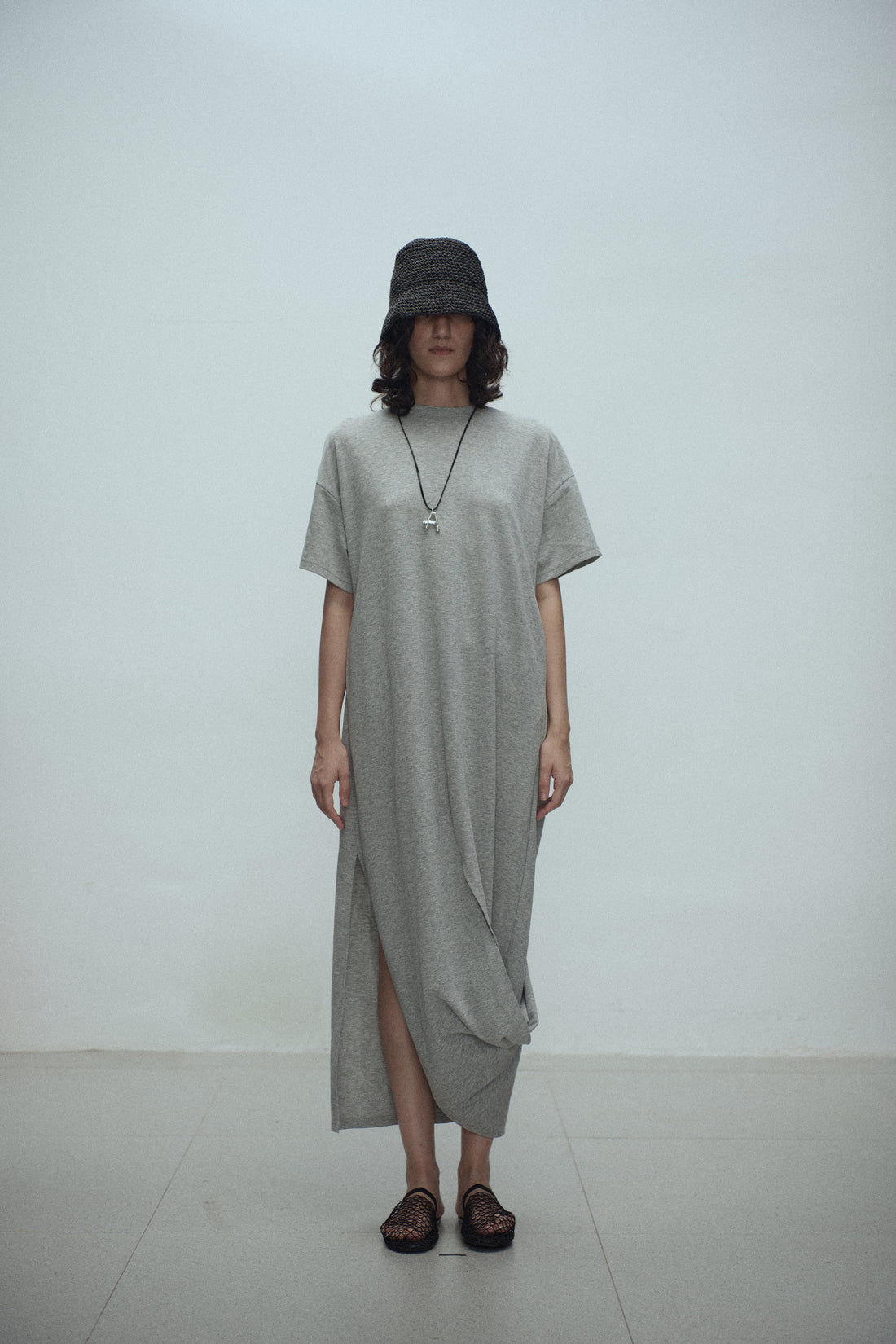 Shanti draped jersey dress