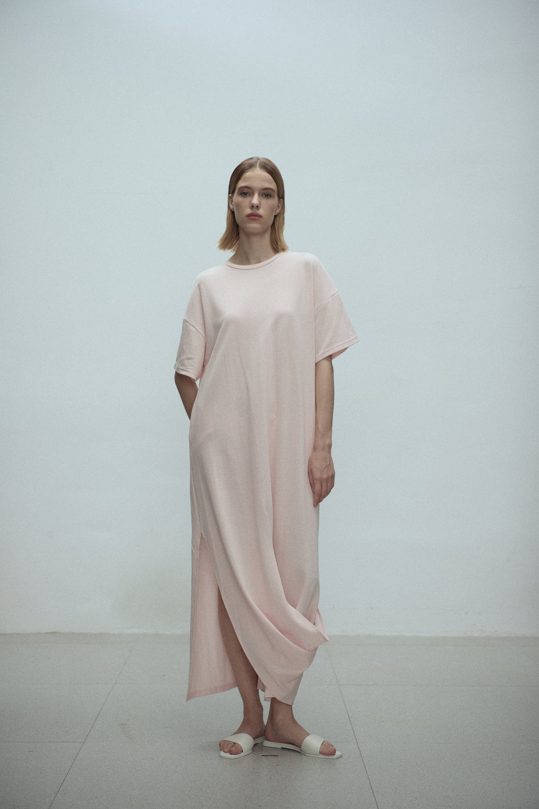 Shanti draped jersey dress