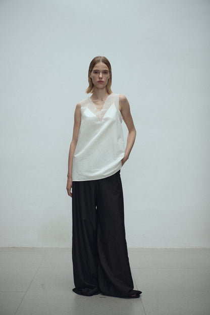 Irene patched silk tank