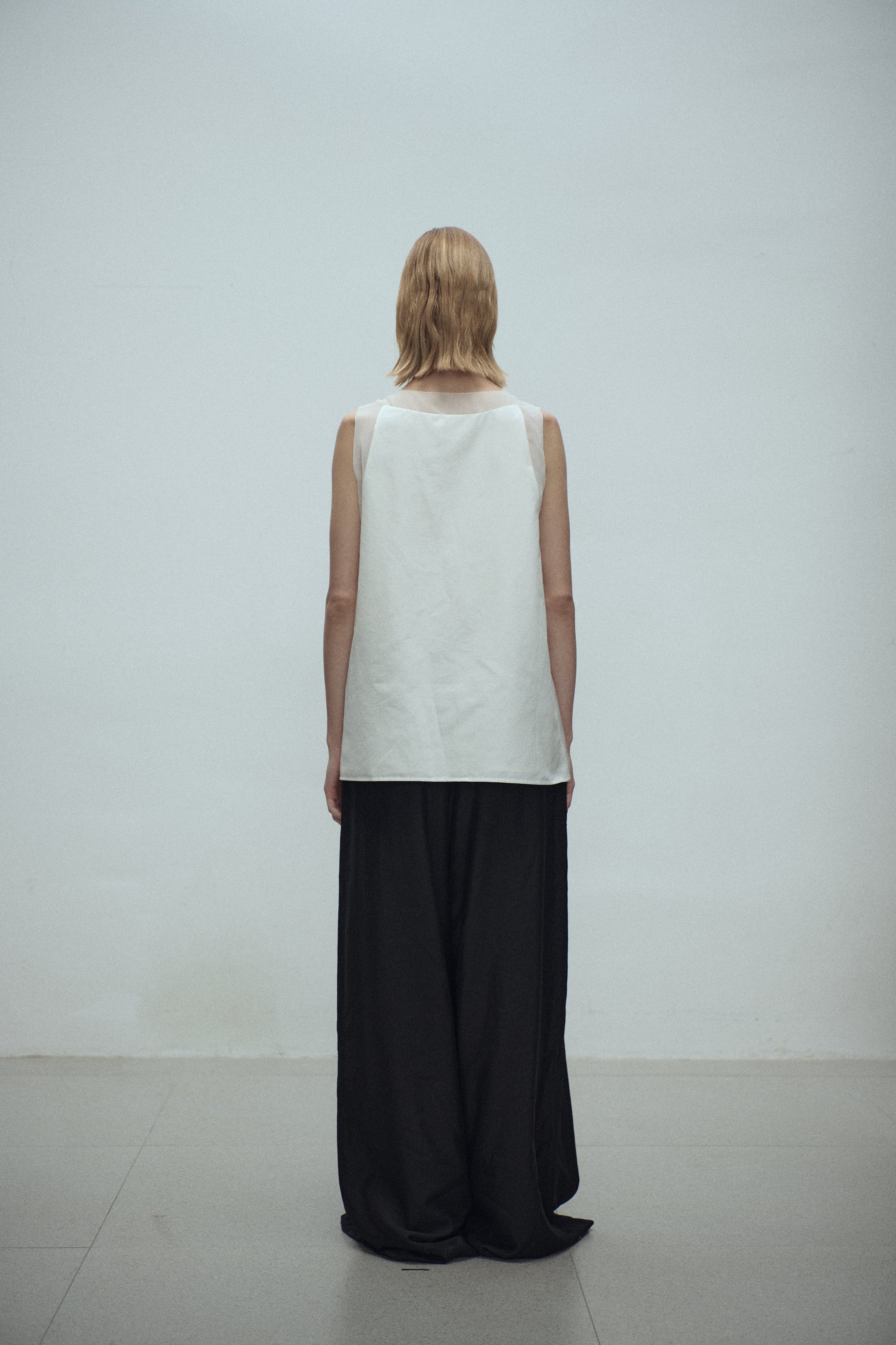 Irene patched silk tank
