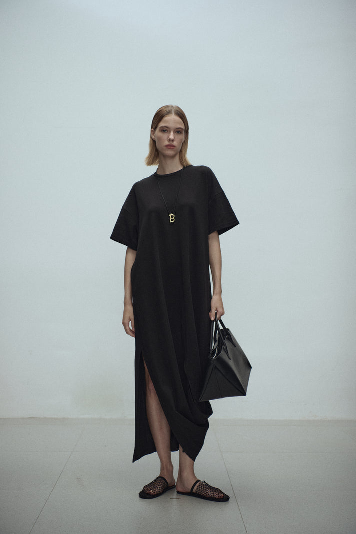 Shanti draped jersey dress