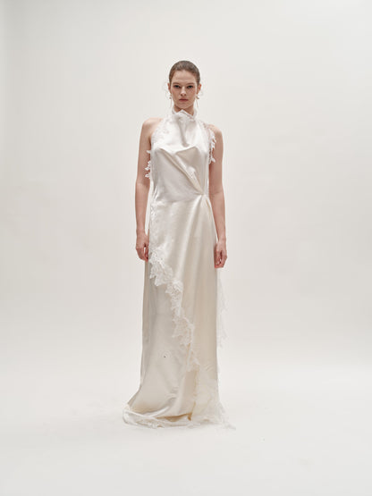 Stacy lace silk wool gown