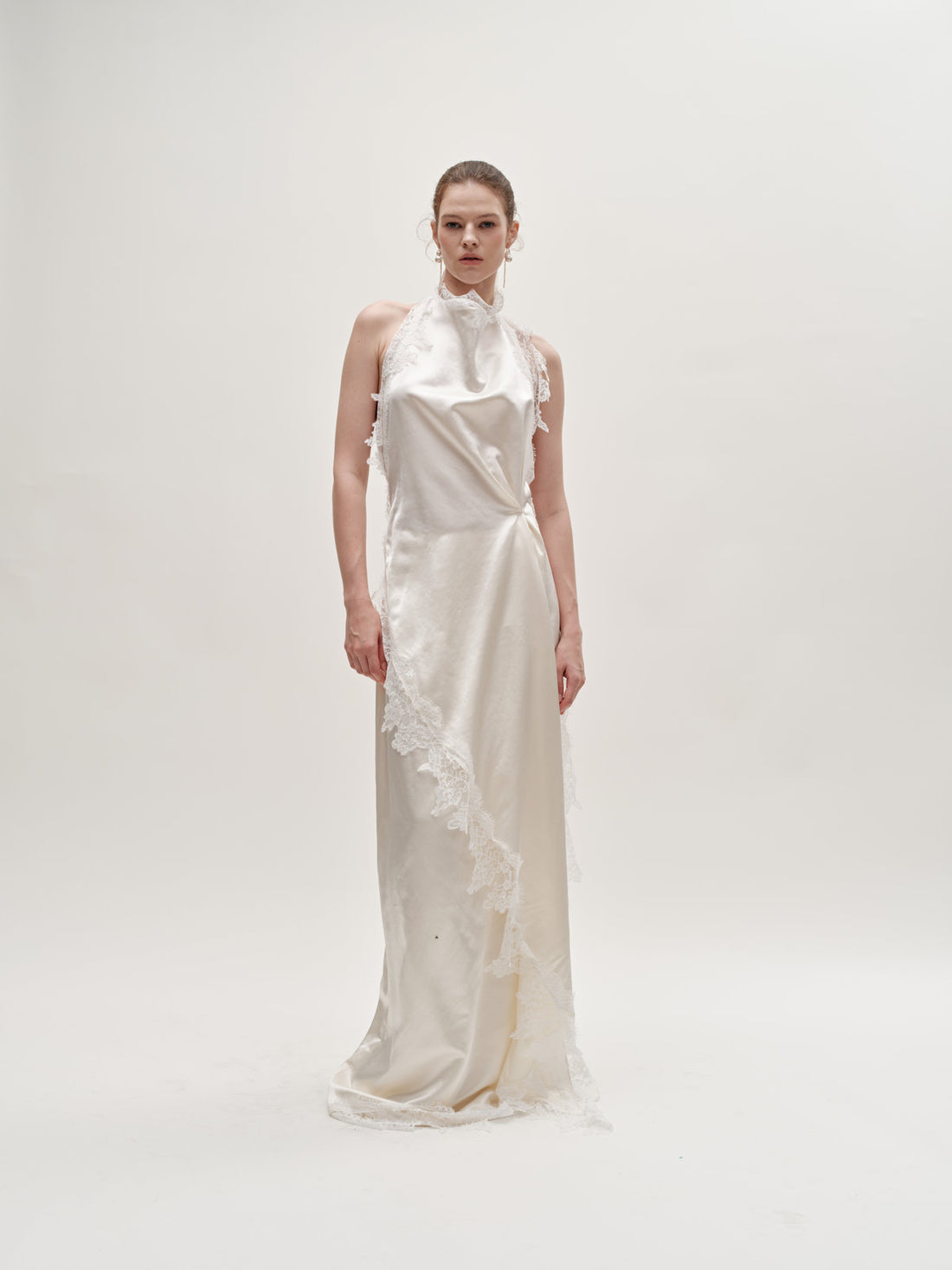 Stacy lace silk wool gown