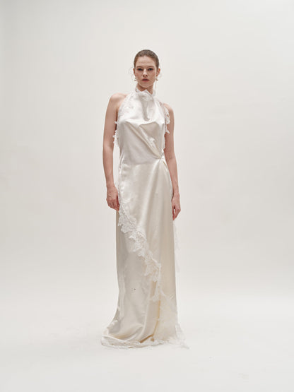 Stacy lace silk wool gown