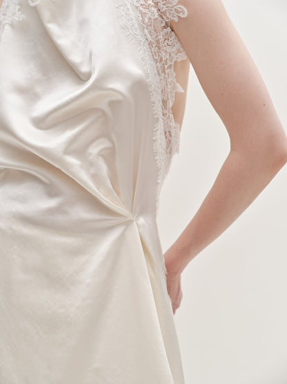 Stacy lace silk wool gown