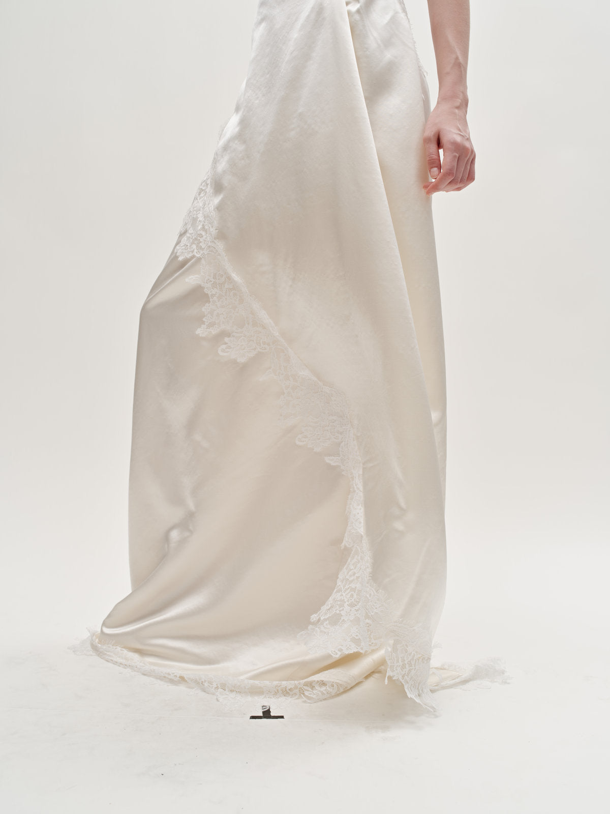 Stacy lace silk wool gown