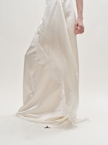 Stacy lace silk wool gown