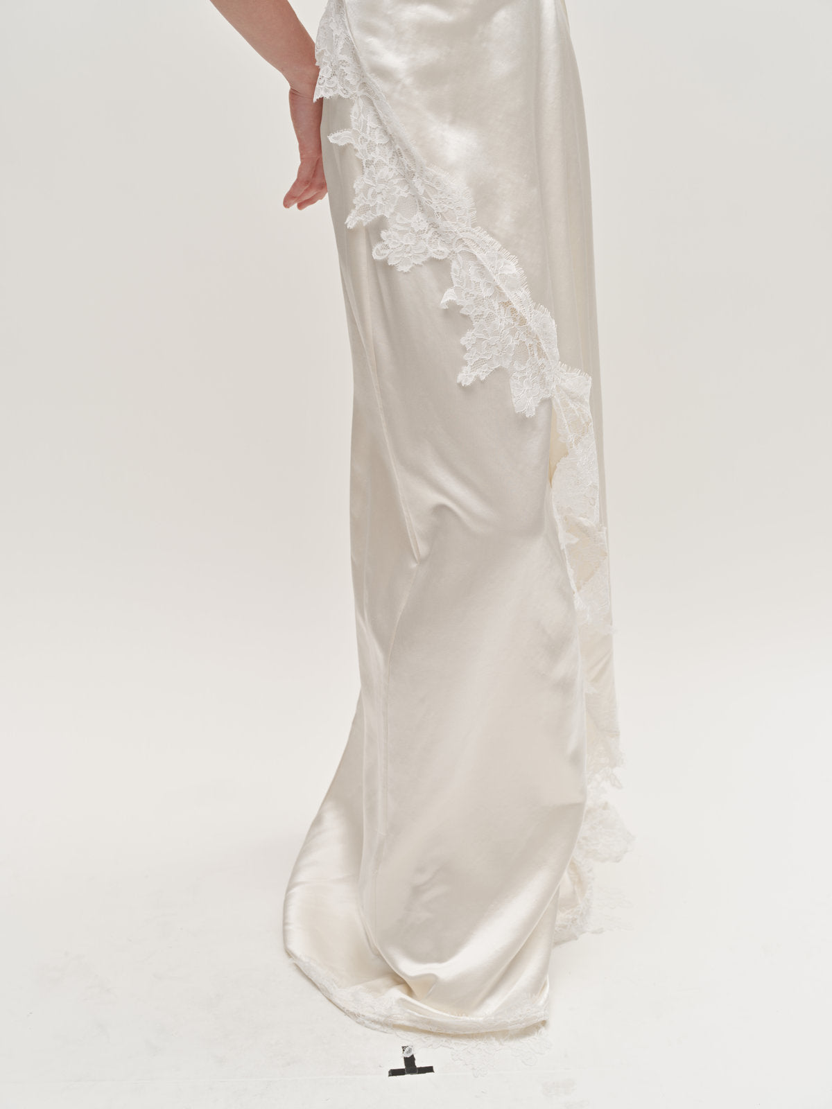 Stacy lace silk wool gown