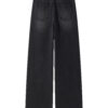 Wide-legged 100% cotton black jeans