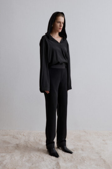 Hooded black blouse