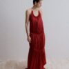 Long red gown